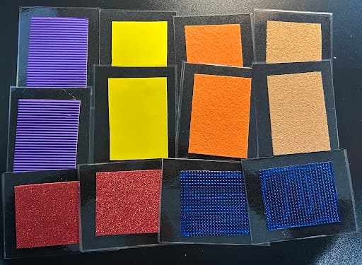 Texture Cards from Material Prep Digital and Tactile Materials
